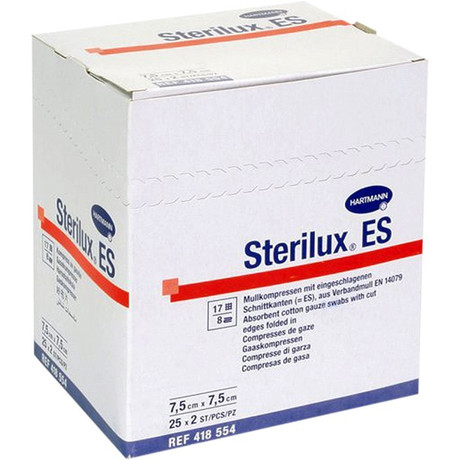 Салфетки STERILUX ES марлевые нестерильные 7,5см х 7,5см, 100 шт.