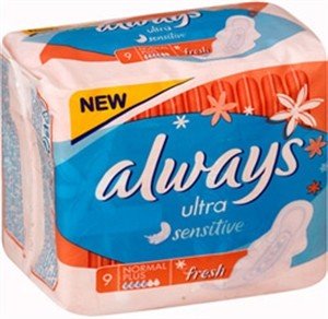 Прокладки гигиенические ALWAYS Ultra Normal Sensitive Plus Fresh, 9 шт.