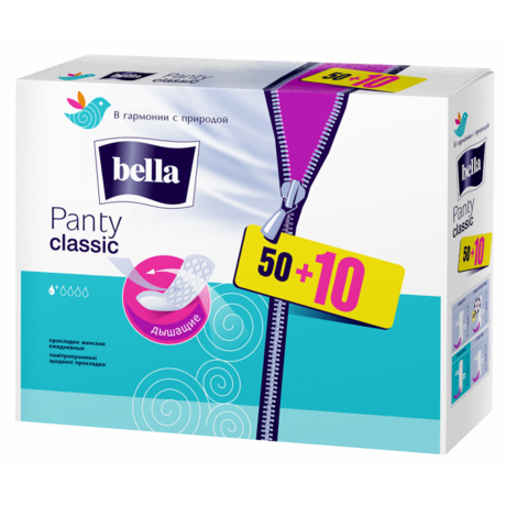 Прокладки гигиенические BELLA PANTY Classic, (50+10) шт.