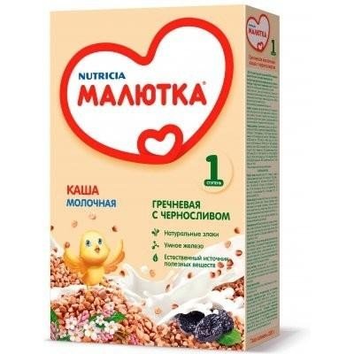 Каша МАЛЮТКА молочная гречневая с черносливом,  220г